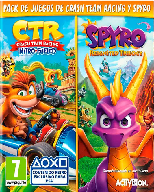 Portada o Cover de Juego Digital Crash CTR + Spyro